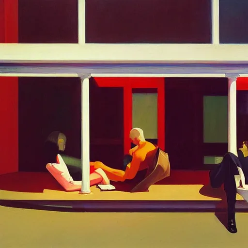 Image similar to portrait of meaningless life, by Edward Hopper and James Gilleard, highly detailed