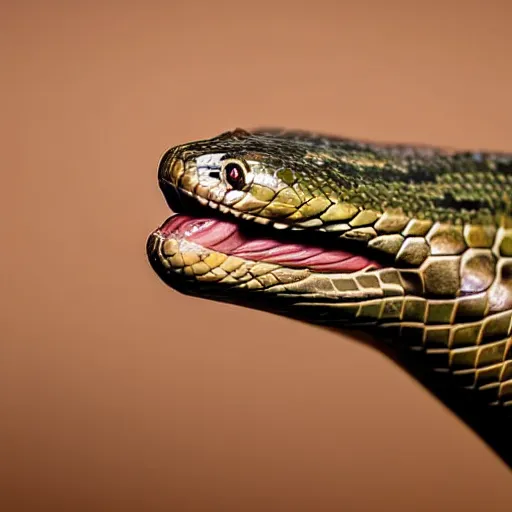 Prompt: hyper realistic photo of a long serpent with a snake head, long shot, very accurate coherent image, natural geographic, award-winning shot