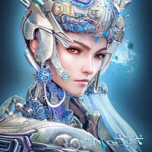 Prompt: ! dream studio portrait of legitimate kind colorful female divine mech paladin transformers absurdly beautiful, elegant, young sexy elegant woman, super fine surreal detailed facial illustration by kim jung gi, iraq nadar, intricate lines, clear focus, vivid colors, matte, octopath voyager, final fantasy, unreal engine highly rendered, global illumination, radiant light, intricate environment