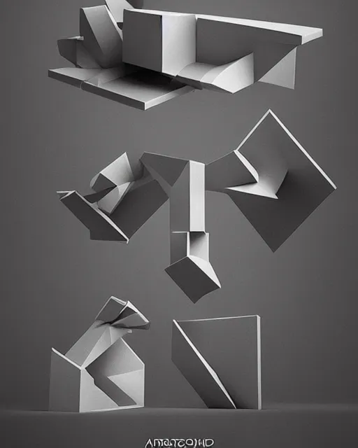 Image similar to impossible shapes, 3 d vray render, artstation, deviantart, pinterest, 5 0 0 px models