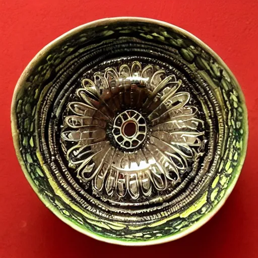 Prompt: a bowl with jewellery in it