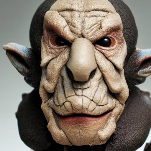 Image similar to portrait photo of super sculpey creature created by jordu schell, 4 k