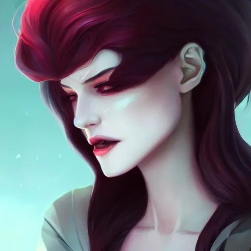 Image similar to a portrait of a beautiful vampire, art by lois van baarle and loish and ross tran and rossdraws and sam yang and samdoesarts and artgerm, digital art, highly detailed, intricate, sharp focus, Trending on Artstation HQ, deviantart, unreal engine 5, 4K UHD image