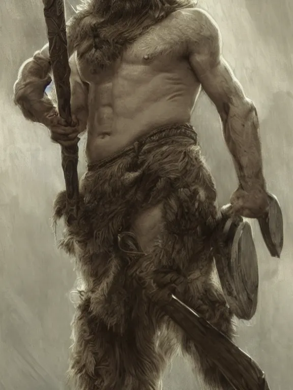 Image similar to ainted portrait of rugged odin, god of war, norse god, white hair, masculine, mature, handsome, upper body, grey and silver, muscular, hairy torso, fantasy, intricate, muscular, elegant, highly detailed, digital painting, artstation, concept art, smooth, sharp focus, illustration, art by gaston bussiere and alphonse mucha
