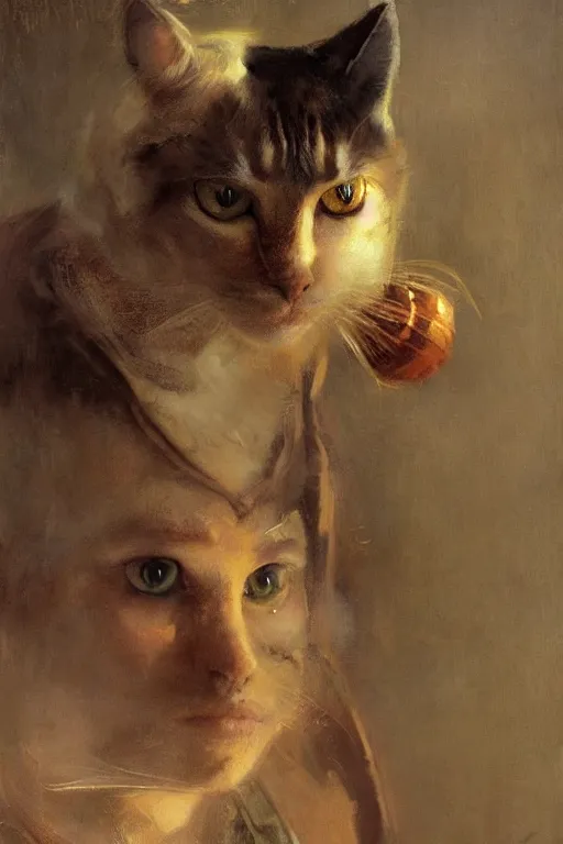 Image similar to a portrait of a cat dressed as a cook, high detail, cleary see face, by gaston bussiere, bayard wu, greg rutkowski, odd nerdrum, maxim verehin, dan dos santos, masterpiece, sharp focus, cinematic lightning