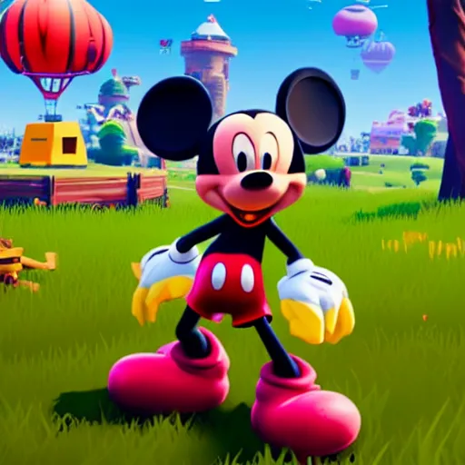Image similar to in - game screenshot of mickey mouse in the video game fortnite