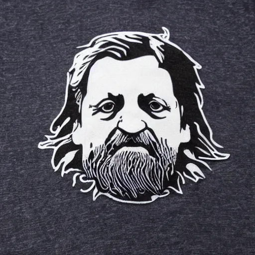 Image similar to slavoj zizek 3 wolf moon shirt