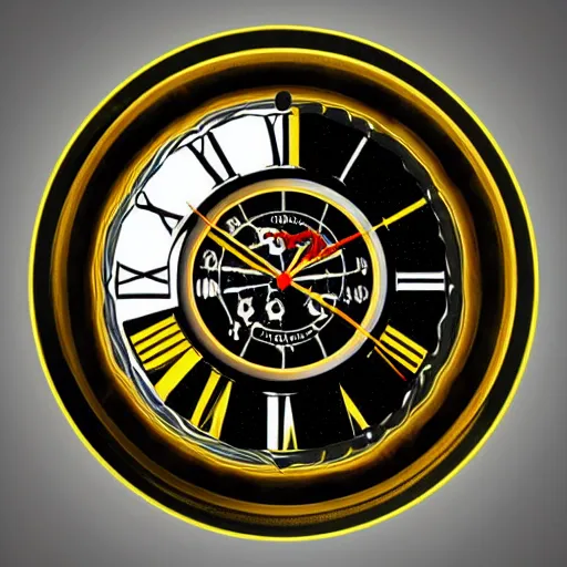 Prompt: tick tock clock from mario 6 4 in the style of salvador dali