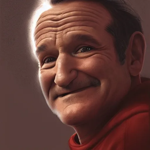 Image similar to pencil illustration of Robin Williams trending on art station Greg rutkowski cinematic