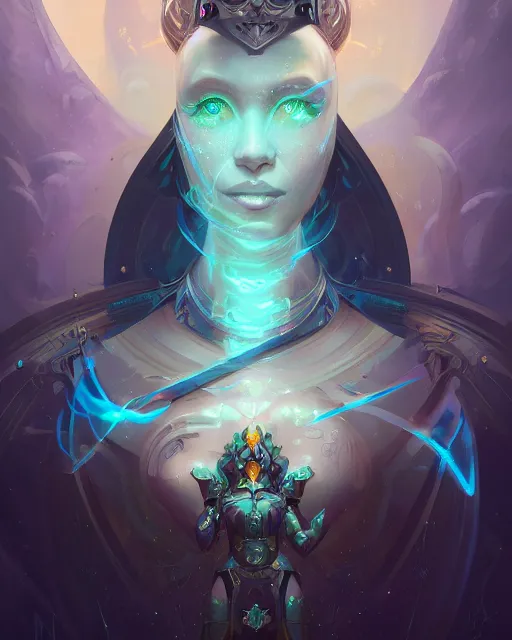 Image similar to portrait of a beautiful cybernetic empress, by pete mohrbacher and artgerm and wlop, digital art, highly detailed, intricate, fantasy, mystical, sharp focus, Trending on Artstation HQ, deviantart, unreal engine 5, 4K UHD image