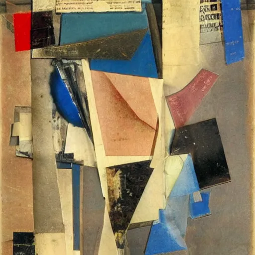 Prompt: an artwork by kurt schwitters, exquisite composition
