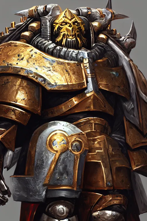 Image similar to armor portrait heros warhammer 4 0 k horus heresy fanart - the primarchs emperor by johannes helgeson animated with vfx concept artist & illustrator global illumination ray tracing hdr fanart arstation zbrush central hardmesh 8 k octane renderer