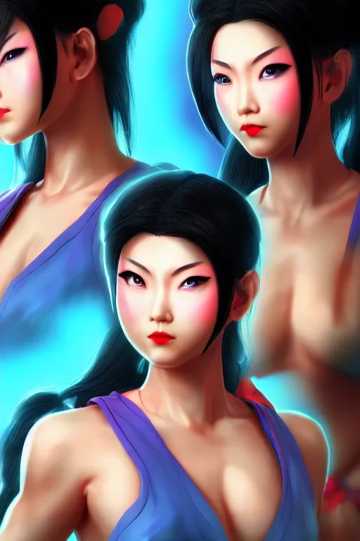 Image similar to Chun-Lil from Street Fighter , pretty face, ultra detailed, digital art, 8k ,character ,realistic, portrait, hyperrealistic