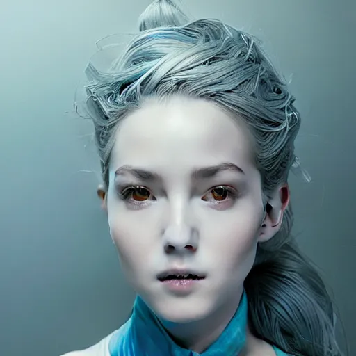 Image similar to the portrait of a blueberry that resembles an absurdly beautiful, graceful, elegant, sophisticated irene girl, an ultrafine hyperdetailed illustration by kim jung gi, irakli nadar, intricate linework, bright colors, octopath traveler, final fantasy, unreal engine 5 highly rendered, global illumination, radiant light, detailed and intricate environment