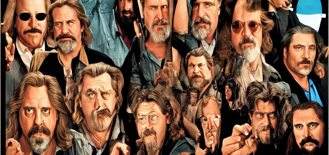 Image similar to The Big Lebowski but all the characters are played by John Goodman