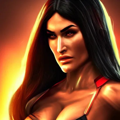 Image similar to Nikki Bella as mortal kombat character, realistic, detailed, 8K, artstation , film grain,