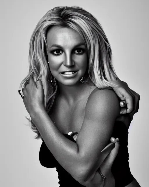 Image similar to Fully-clothed full-body portrait of Britney Spears, Canon EOS R5, 50mm, F1.4, studio lighting, professional, 8K