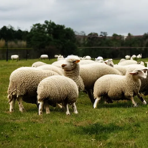 Prompt: sheep withou arms and legs in the sky