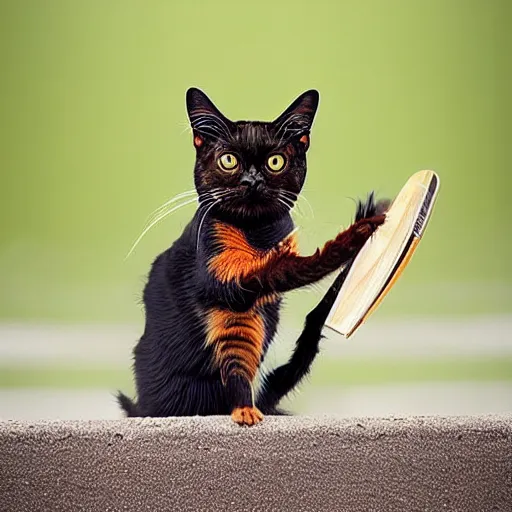 Prompt: a cricket - cat - hybrid, animal photography