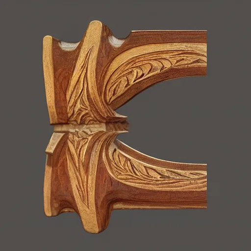 Image similar to hand carved bow, hyper realistic picture