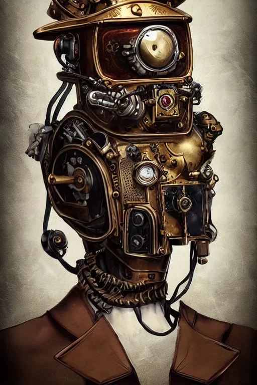 Image similar to steampunk helmet fantasy art mask robot ninja stylized digital illustration sharp focus, elegant intricate digital painting artstation concept art global illumination ray tracing advanced technology chaykin howard and campionpascale and cooke darwyn and davis jack