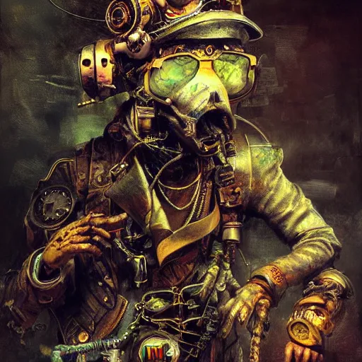 Image similar to steampunk rat, acid, 303, psychedelic, by ruan jia