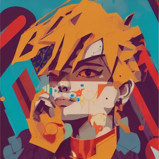 Prompt: Supreme x Capcom Profile Picture by Sachin Teng, asymmetrical, Organic Painting , Matte Painting, geometric shapes, hard edges, graffiti, street art,:2 by Sachin Teng:4