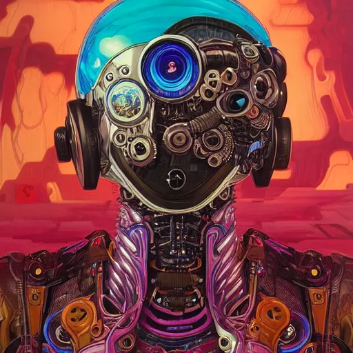 Image similar to high quality high detail biomechanical portrait of diesel punk in an alien world, tristan eaton, victo ngai, artgerm, rhads, ross draws, hyperrealism, intricate detailed, alphonse mucha, 8 k, sci - fi, pastel colors, artstation,