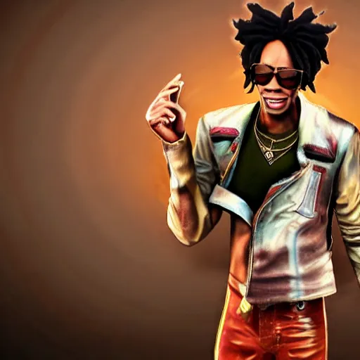 Image similar to wiz khalifa, as a character in tekken