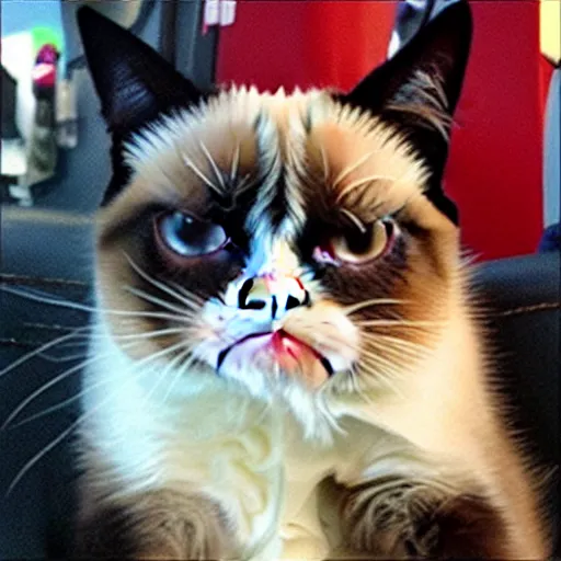 Grumpy Cat In Joker Makeup Le