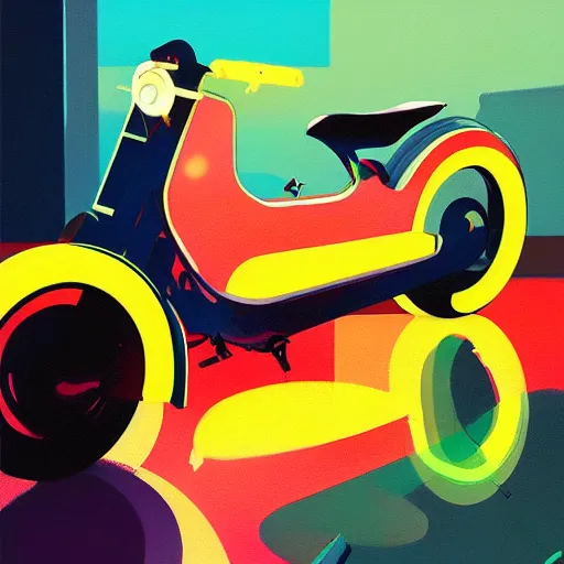 Image similar to 🌈 abstract concept motorcycle by atey ghailan and edward hopper