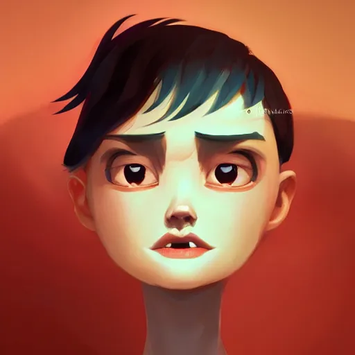 Image similar to face icon stylized minimalist ahh! real monsters, loftis, cory behance hd by jesper ejsing, by rhads, makoto shinkai and lois van baarle, ilya kuvshinov, rossdraws global illumination