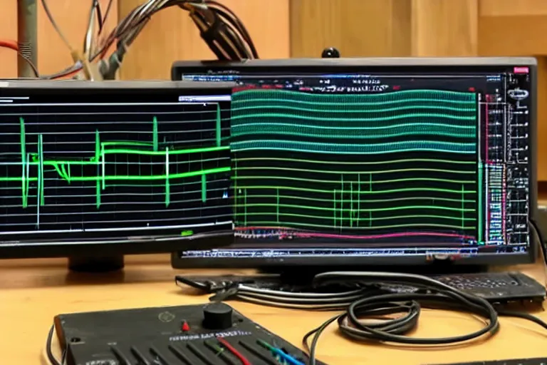 Image similar to an oscilloscope shaking a sound wave, wiggling a weasel, a stoat sinusoid spectacle