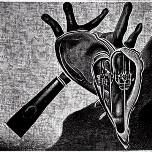 Prompt: an intricate tool that mends heart breaks. salvador dali.