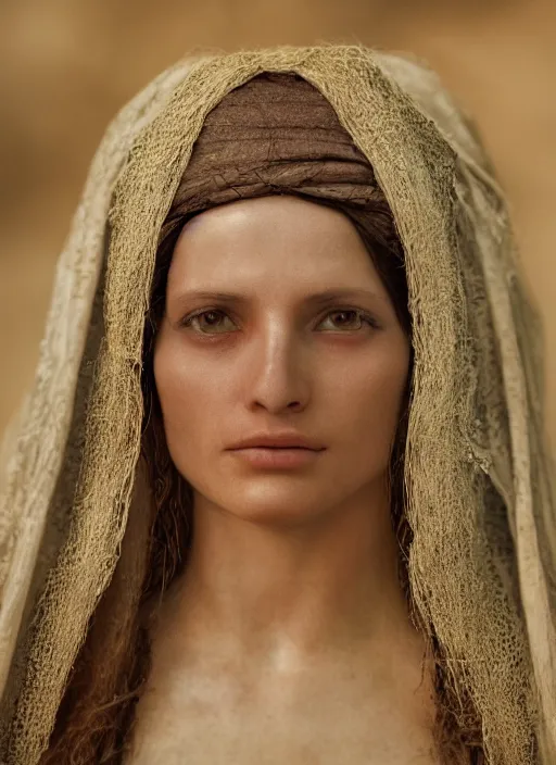 Image similar to closeup portrait of mary magdalene, depth of field, zeiss lens, detailed, symmetrical, centered, fashion photoshoot, by Annie Leibovitz and Steve McCurry, David Lazar, Jimmy Nelsson, Breathtaking, 8k resolution, extremely detailed, beautiful, establishing shot, artistic, hyperrealistic, beautiful face, octane render