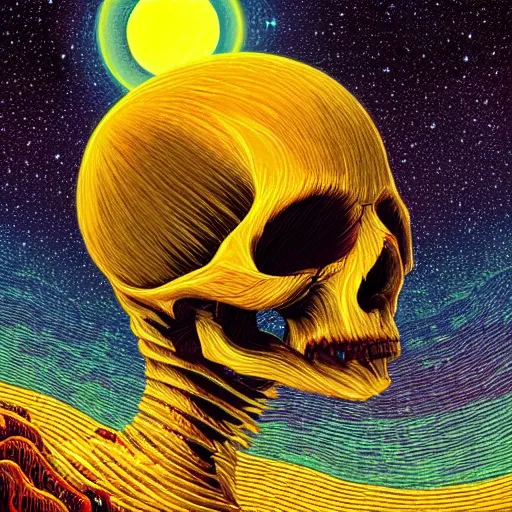 Image similar to ngc 3132 melting mysterious skull landscape by Casey Weldon, dan mumford 8k ultra high definition, upscaled, perfect composition , golden ratio, edge of the world, image credit nasa nat geo