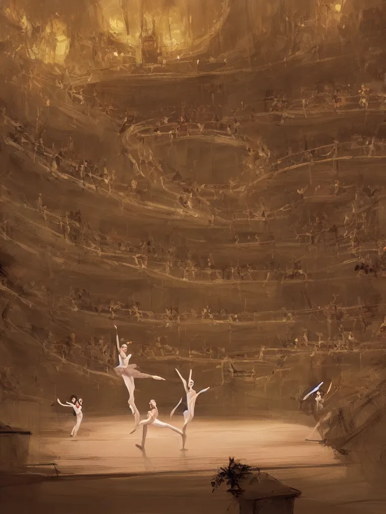 Image similar to ballet at the theater by disney concept artists, blunt borders, rule of thirds