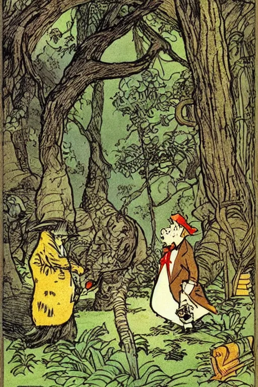 Image similar to “the wind in the willows, storybook illustration, by sir John tenniel, by herge, by e.h. Shepard”