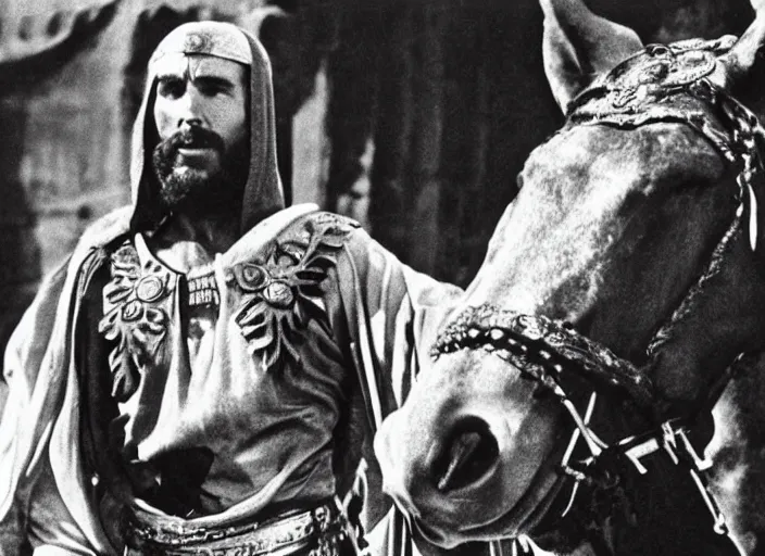 Image similar to film still of Christian Bale as Judah Ben-Hur in Ben Hur 1959