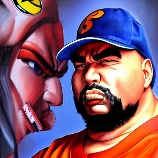 Image similar to ultra realistic portrait painting of big pun, art by akira toriyama, 4 k, dragon ball artstyle, cel shaded, highly detailed, epic lighting