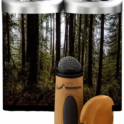 Image similar to twin peaks woodsman, drink full and descend scene, microphone, horror