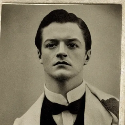 Image similar to headshot edwardian photograph of james mcavoy, sebastian stan, henry cavill, 1 9 2 0 s film actor, suave, charming, realistic face, 1 9 1 0 s, grainy, victorian, soft blur