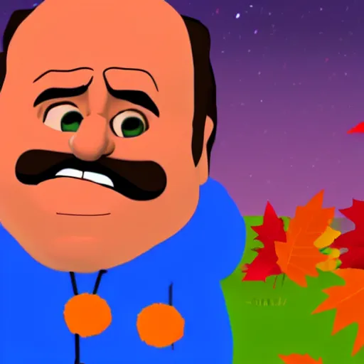 Image similar to a screen shot of danny devito in fall guys game, highly detailed cinematic