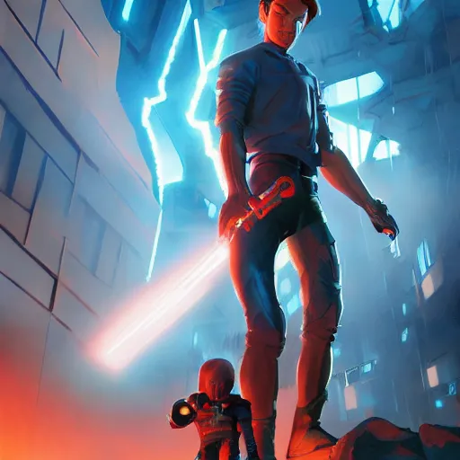 Image similar to hero world the terminator 2 : judgement day, behance hd by jesper ejsing, by rhads, makoto shinkai and lois van baarle, ilya kuvshinov, rossdraws global illumination