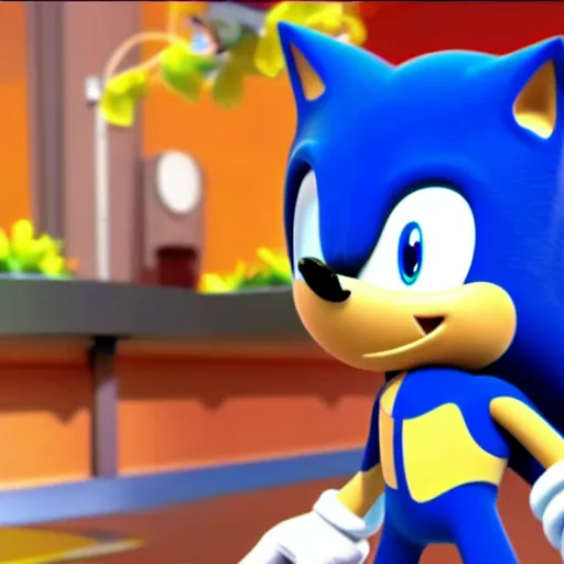 Prompt: sonic with the paw patrol crossover episode, cartoon network stillframe, good looking, hd, 4 k, hdr, smooth, sharp focus, high resolution, award - winning