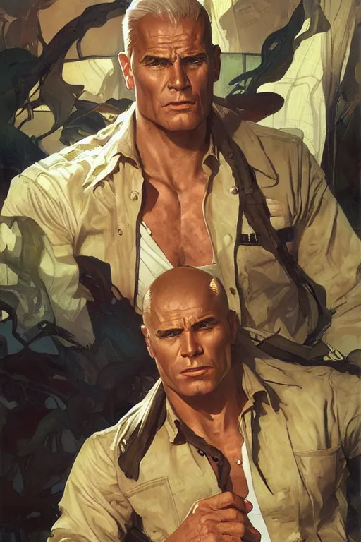 Image similar to Doc Savage portrait by Stanley Artgerm Lau, greg rutkowski, thomas kindkade, alphonse mucha, loish, norman Rockwell