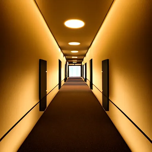 Image similar to a dark recursive hallway with a heavenly glow