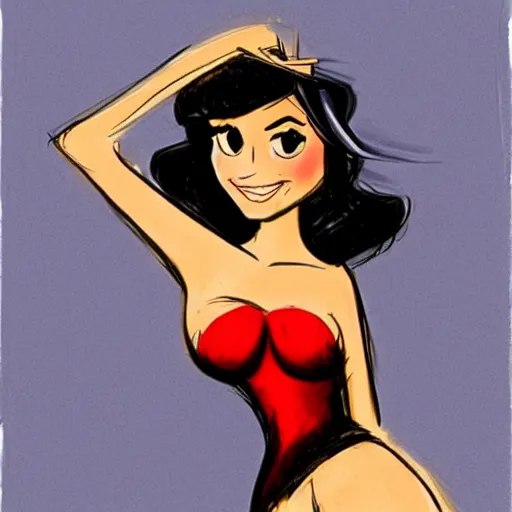 Image similar to milt kahl sketch of victoria justice with kim kardashian body