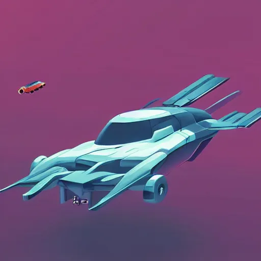 Image similar to isometric flying car concept art by petros afshar and christopher balaskas and marius borgeaud and kiliain eng, well proportioned, highly detailed