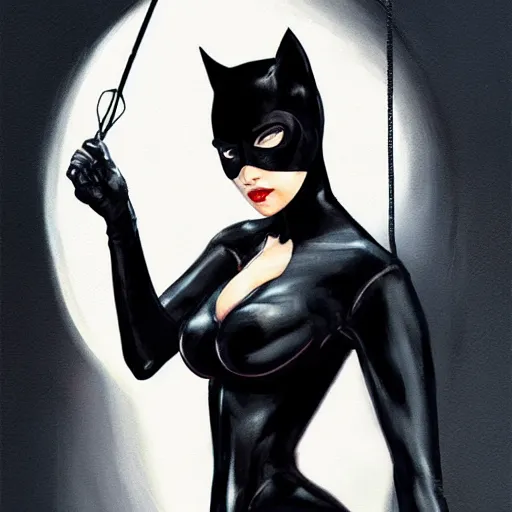 Image similar to Catwoman by WLOP